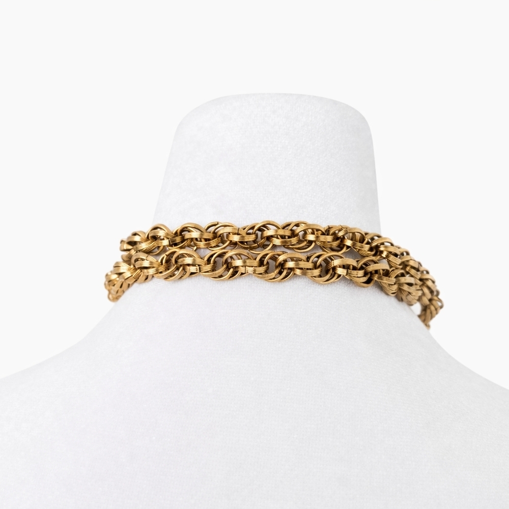 Vintage PARK LANE Lariat Rope Chain Tassel Faux Pearl Statement Necklace Gold - Picture 6 of 9